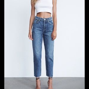 Zara High Rise Straight Leg Jeans